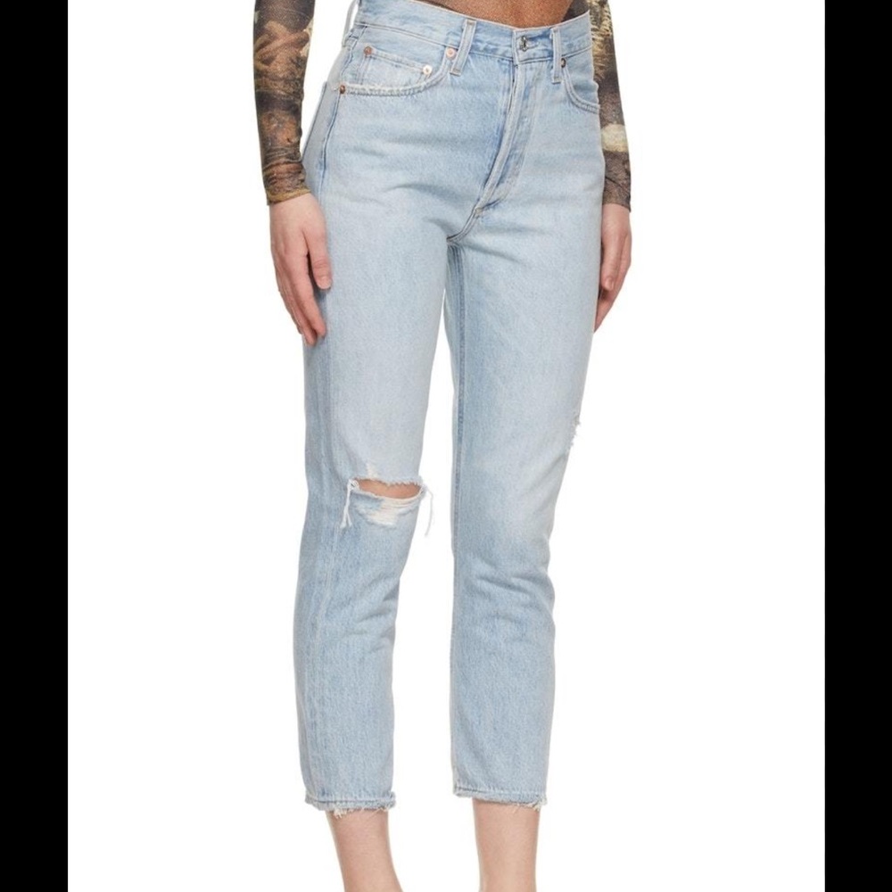 Agolde Riley High Rise Straight Crop - Picture 2 of 7